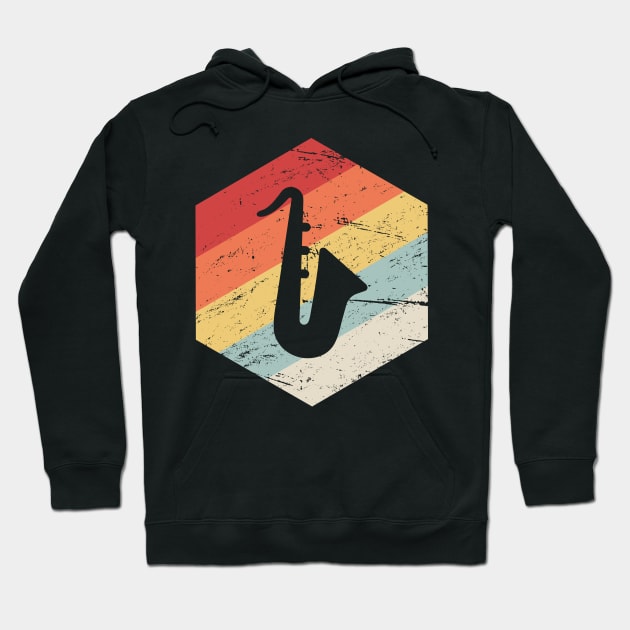 Retro Vintage Saxophone Icon Hoodie by MeatMan